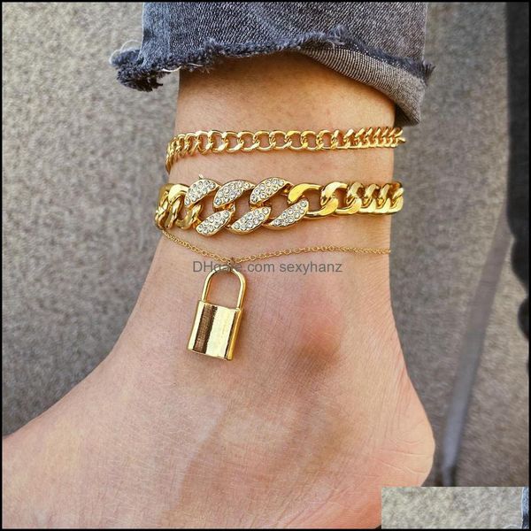 anklets jewelry s2420 fashion punk style three layer anklet set lock thick chains 3pcs/set drop delivery 2021 6sx4e, Red;blue
anklets jewelry s2420 fashion punk style three layer anklet set lock thick chains 3pcs/set drop delivery 2021 6sx4e, Red;blue