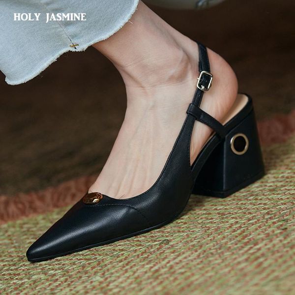 dress shoes genuine leather women's simple heels women shallow mouth pointed professional after the trip strap hollow single shoe, Black
dress shoes genuine leather women's simple heels women shallow mouth pointed professional after the trip strap hollow single shoe, Black