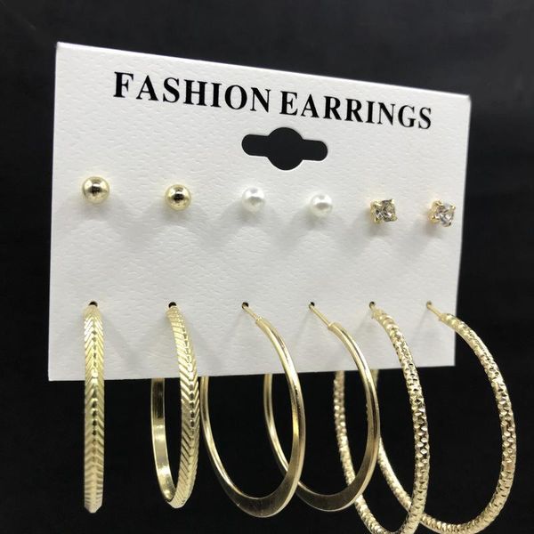 stud 6pairs luxurious trendy earrings for women gold filled punk fashion set jewelry wedding, Golden;silver
stud 6pairs luxurious trendy earrings for women gold filled punk fashion set jewelry wedding, Golden;silver