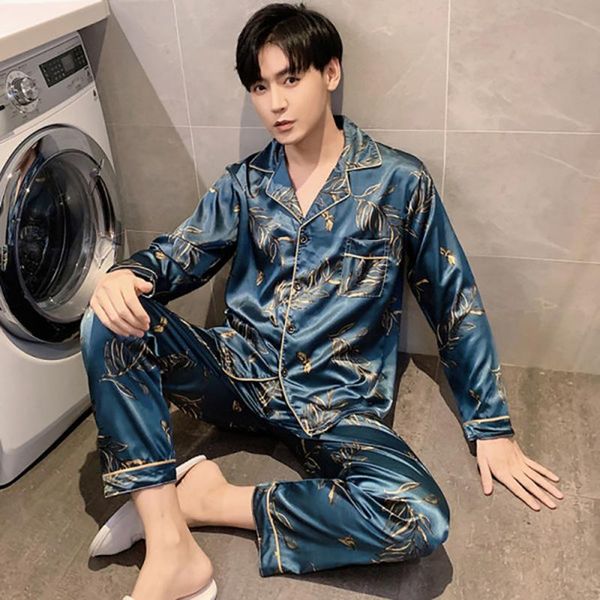 men's sleepwear plus size 3xl 4xl 5xl mens pajamas autum lounge button down 2pc silk satin set long sleeve printing male home wear, Black;brown
men's sleepwear plus size 3xl 4xl 5xl mens pajamas autum lounge button down 2pc silk satin set long sleeve printing male home wear, Black;brown