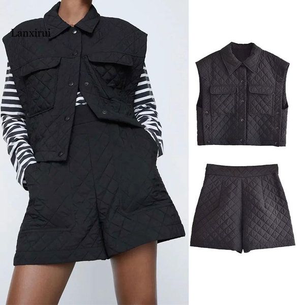 women's tracksuits women's shorts suit black vest jacket women high waist cotton quilted casual, Gray
women's tracksuits women's shorts suit black vest jacket women high waist cotton quilted casual, Gray