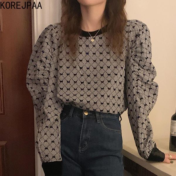 women's blouses & shirts korejpaa vintage argyle bow blouse women autumn winter korea style female o-neck puff sleeve casual shirt outw, White
women's blouses & shirts korejpaa vintage argyle bow blouse women autumn winter korea style female o-neck puff sleeve casual shirt outw, White