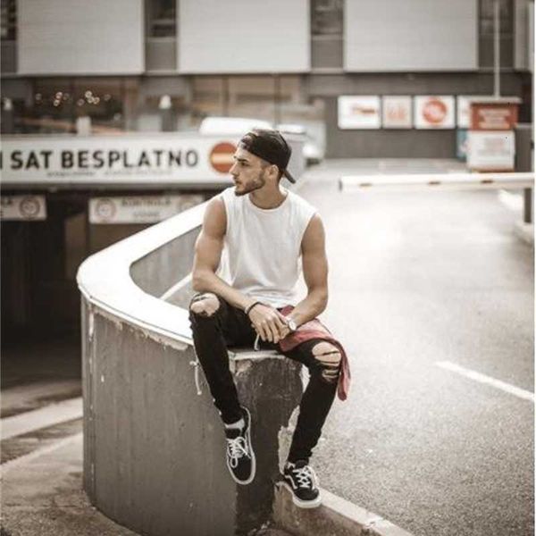 men's jeans hiphop street pantalones mens designer black white striped knee holes ripped zipper pencil biker xdw8, Blue
men's jeans hiphop street pantalones mens designer black white striped knee holes ripped zipper pencil biker xdw8, Blue