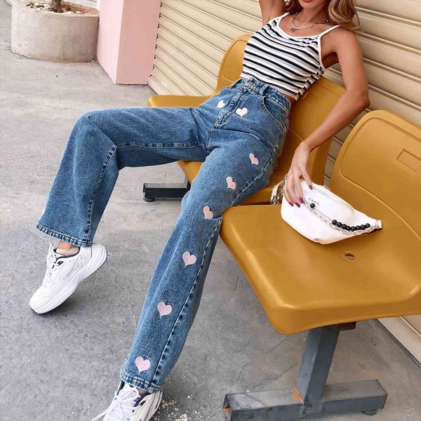 vintage heart printed baggy women capri jeans high waist harajuku aesthetic mom denim streetwear trousers g4, Black;white
vintage heart printed baggy women capri jeans high waist harajuku aesthetic mom denim streetwear trousers g4, Black;white