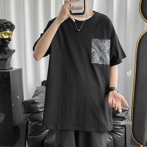 men's t-shirts hong kong fashion brand cashew flower breasted short sleeve t-shirt summer ins loose oversized five-point shirt, White;black
men's t-shirts hong kong fashion brand cashew flower breasted short sleeve t-shirt summer ins loose oversized five-point shirt, White;black