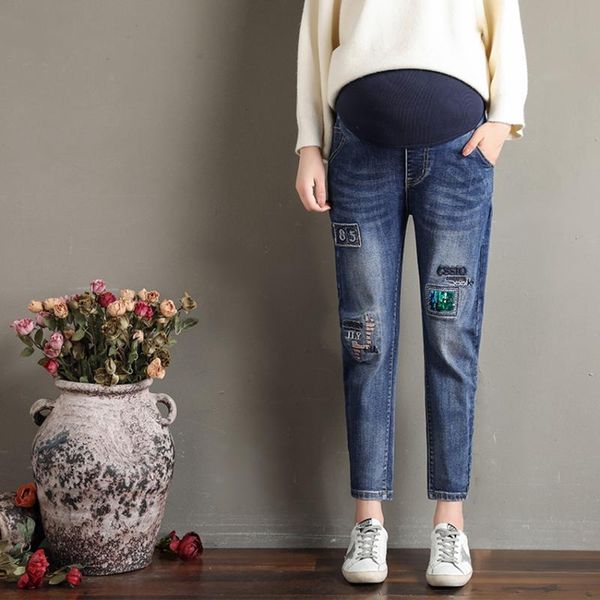 maternity bottoms autumn and winter embroidery pregnant women pants outer wear jeans fashion loose casual feet clothes, White
maternity bottoms autumn and winter embroidery pregnant women pants outer wear jeans fashion loose casual feet clothes, White