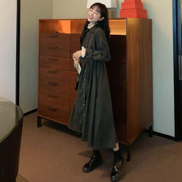 casual dresses womens turn-down collar long sleeve single breasted plus size loose lace-up preppy vintage students elegance dress, Black;gray
casual dresses womens turn-down collar long sleeve single breasted plus size loose lace-up preppy vintage students elegance dress, Black;gray