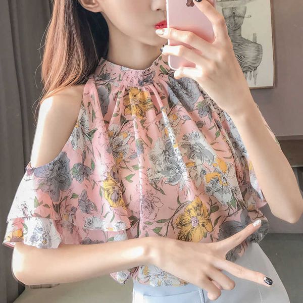 fashion floral ruffle's shirts off shoulder loose chiffon blusa feminina sweet wild elegant blouse summer df2305 210609, White
fashion floral ruffle's shirts off shoulder loose chiffon blusa feminina sweet wild elegant blouse summer df2305 210609, White