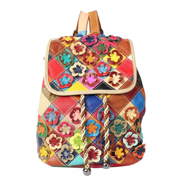 backpack bag lingge color matching leather head layer cow flower women's korean college style
backpack bag lingge color matching leather head layer cow flower women's korean college style