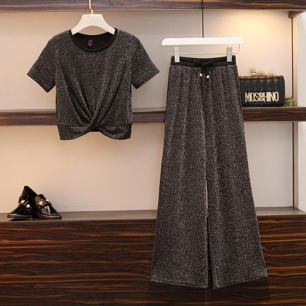 women's two piece pants plus size women streetwear sets 2021 summer short sleeved t shirt + elastic waist casual wide-leg suit cloth, White
women's two piece pants plus size women streetwear sets 2021 summer short sleeved t shirt + elastic waist casual wide-leg suit cloth, White