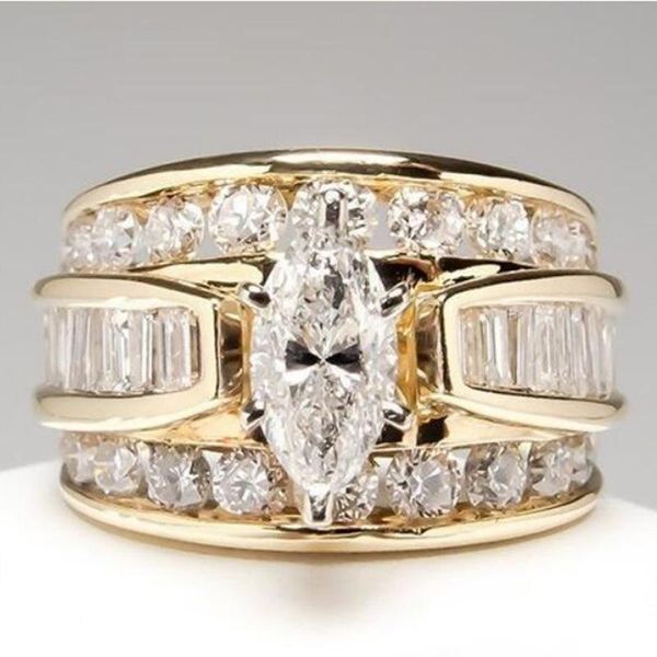 wedding rings luxury trendy golden engagement for women shine white marquise cz stone inlay fashion jewelry band party gift ring, Slivery;golden
wedding rings luxury trendy golden engagement for women shine white marquise cz stone inlay fashion jewelry band party gift ring, Slivery;golden