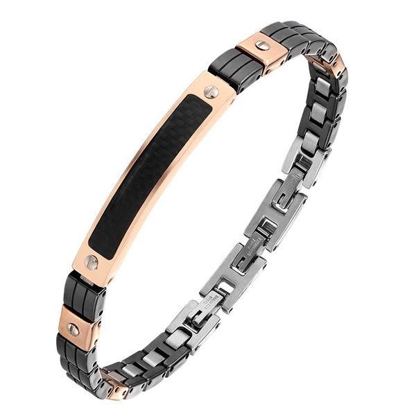 link, chain moocare high-end fashion black carbon fiber curved brand and rose gold contrast design ceramic stainless steel bracelet
link, chain moocare high-end fashion black carbon fiber curved brand and rose gold contrast design ceramic stainless steel bracelet