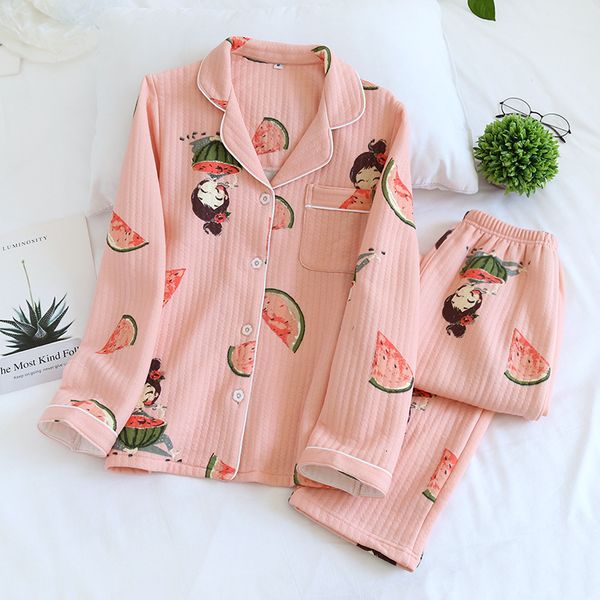 2021 japanese new style autumn and winter ladies cartoon cute pajamas suit cotton thick quilted long-sleeved home service sleepwear brqh, Black;brown
2021 japanese new style autumn and winter ladies cartoon cute pajamas suit cotton thick quilted long-sleeved home service sleepwear brqh, Black;brown