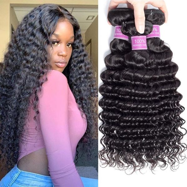 human hair bulks deep wave bundles 100% remy weave 3/4 bundle deals 10-26 inch extensions, Black
human hair bulks deep wave bundles 100% remy weave 3/4 bundle deals 10-26 inch extensions, Black