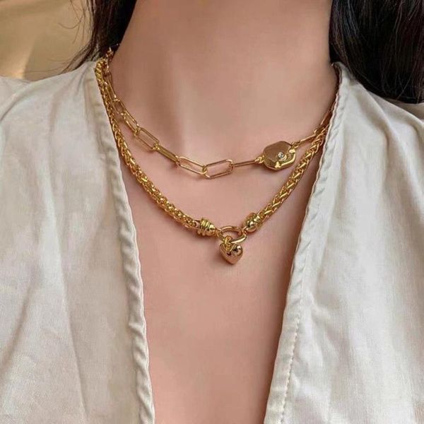 punk rock gold plated love heart pendant necklace for women vintage simple geometric statement link chain necklaces jewelry gift, Silver
punk rock gold plated love heart pendant necklace for women vintage simple geometric statement link chain necklaces jewelry gift, Silver