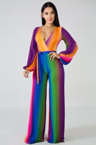 women's jumpsuits & rompers gradient colorful striped loose lantern sleeve deep v neck full length wide leg romper sashes party cm275, Black;white
women's jumpsuits & rompers gradient colorful striped loose lantern sleeve deep v neck full length wide leg romper sashes party cm275, Black;white