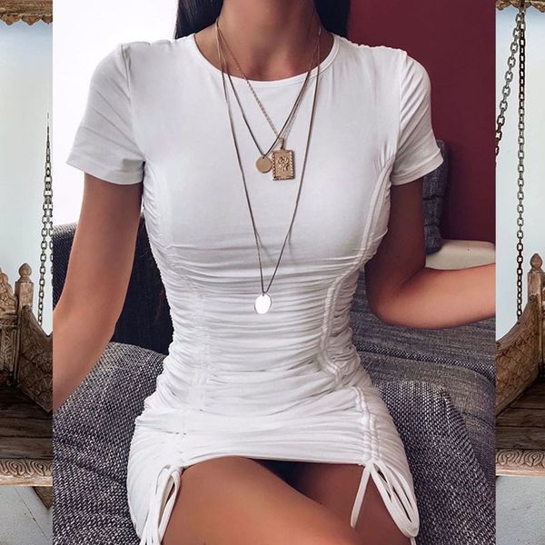 2021 new women ruched pleated bodycon summer drawstring sleeve mini party es solid basic ny short clubwear 3e96, Black;gray
2021 new women ruched pleated bodycon summer drawstring sleeve mini party es solid basic ny short clubwear 3e96, Black;gray