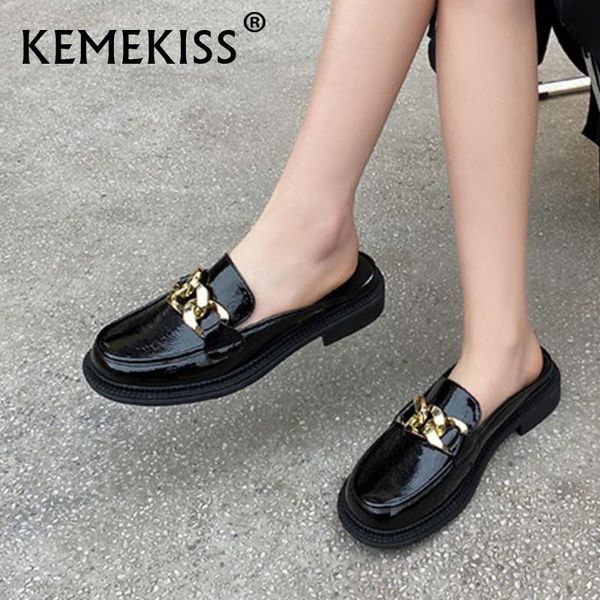 slippers kemekiss women real leather metal chain sandals fashion casual shoes daily footwear size 34-39, Black
slippers kemekiss women real leather metal chain sandals fashion casual shoes daily footwear size 34-39, Black
