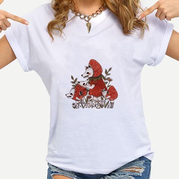 women's t-shirt 2021 summer tshirt womens art painting short sleeve cute red mushroom villain graphic t shirt modern versatile hipster, White
women's t-shirt 2021 summer tshirt womens art painting short sleeve cute red mushroom villain graphic t shirt modern versatile hipster, White