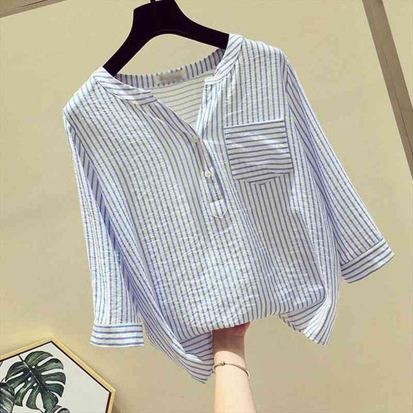 stripe elegant fashion women shirt v neck button half sleeve summer tunic roupas femininas blusas elegantes, White
stripe elegant fashion women shirt v neck button half sleeve summer tunic roupas femininas blusas elegantes, White