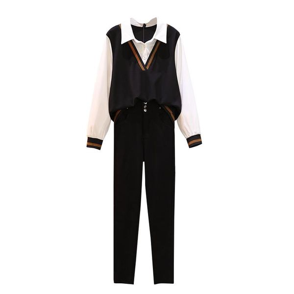 women's two piece pants will fall big yards dress fat younger sister holiday jackets stretch leggings, White
women's two piece pants will fall big yards dress fat younger sister holiday jackets stretch leggings, White