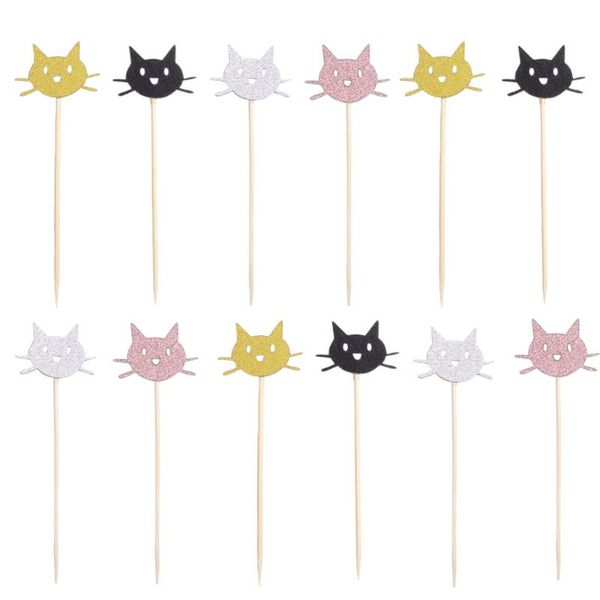48pcs lovely cat cake ers glittering stars cake picks cupcake decor party supplies for wedding birthday festival (golden+sil
48pcs lovely cat cake ers glittering stars cake picks cupcake decor party supplies for wedding birthday festival (golden+sil