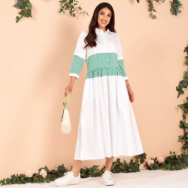 casual dresses summer products ladies fashion commuter pure cotton white green color matching plaid sweet long shirt women, Black;gray
casual dresses summer products ladies fashion commuter pure cotton white green color matching plaid sweet long shirt women, Black;gray