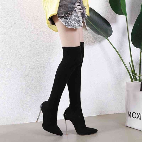 dress shoes 13cm ultra high heels women boots woollen knitting stretch over the knee boots autumn winter big size t 27f8, Black
dress shoes 13cm ultra high heels women boots woollen knitting stretch over the knee boots autumn winter big size t 27f8, Black
