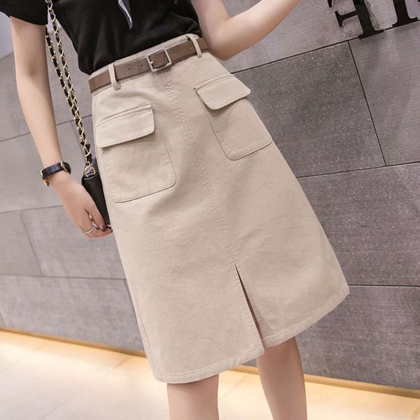 summer new korean versatile casual front split straight autumn denim skirt women's mid length, Black
summer new korean versatile casual front split straight autumn denim skirt women's mid length, Black