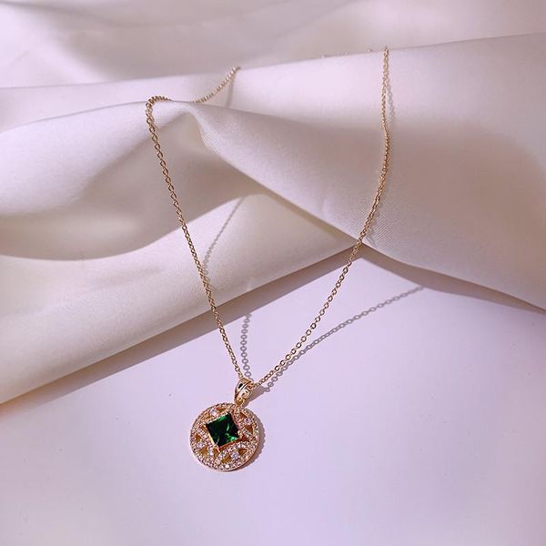 pendant necklaces fashion green crystal necklace for woman simple gold chain clavicle luxury jewelry accessories anniversary gift, Silver
pendant necklaces fashion green crystal necklace for woman simple gold chain clavicle luxury jewelry accessories anniversary gift, Silver