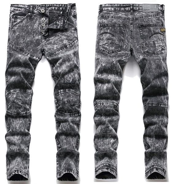 men's jeans micro-elastic denim design motorcycle trendy fashion pants straight gray snowflake, Blue
men's jeans micro-elastic denim design motorcycle trendy fashion pants straight gray snowflake, Blue