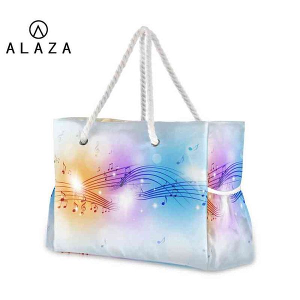 shopping bag women's large nylon beach handbag, large capacity shoulder bag, printed with music notes, leisure handbag, 220310
shopping bag women's large nylon beach handbag, large capacity shoulder bag, printed with music notes, leisure handbag, 220310