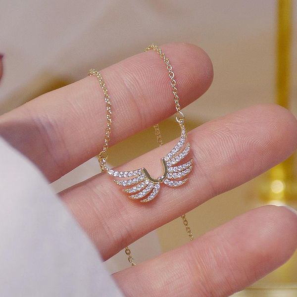 chains 14k real gold exquisite simplicity angel necklace charm short design clavicle zircon women kolye birthday gift pendant, Silver
chains 14k real gold exquisite simplicity angel necklace charm short design clavicle zircon women kolye birthday gift pendant, Silver