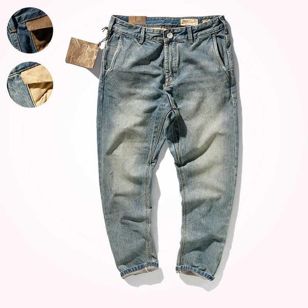 men's jeans 2021 spring heavyweight fashion american casual washed old denim pencil pants retro tapered straight, Blue
men's jeans 2021 spring heavyweight fashion american casual washed old denim pencil pants retro tapered straight, Blue