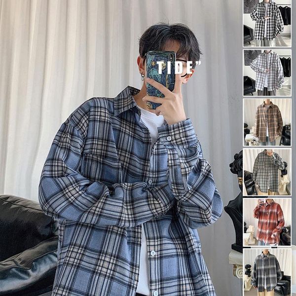 spring autumn plaid shirt men korean fashion loose business casual shirt men harajuku streetwear retro long-sleeved, White;black
spring autumn plaid shirt men korean fashion loose business casual shirt men harajuku streetwear retro long-sleeved, White;black