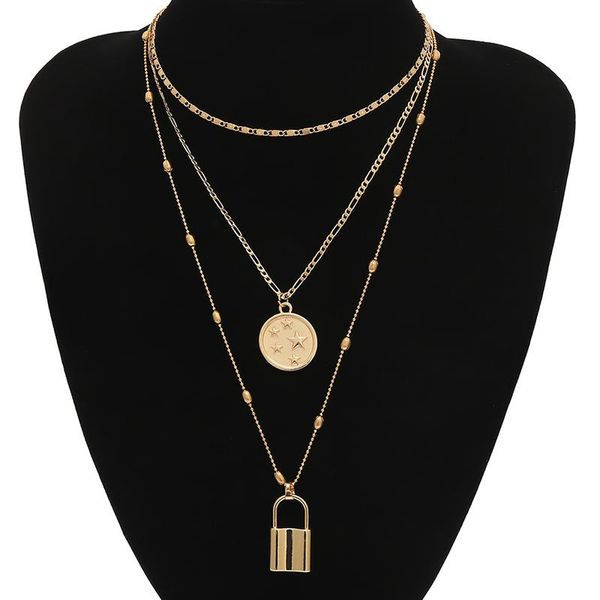 pendant necklaces fashion hiphop multi layer lock necklace for women heat padlock chunky necklacechain decoration, Silver
pendant necklaces fashion hiphop multi layer lock necklace for women heat padlock chunky necklacechain decoration, Silver