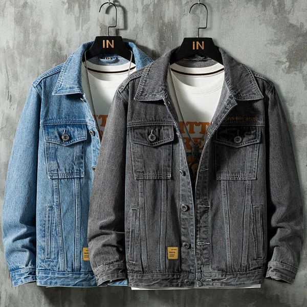 2021 new autumn retro streetwear men's denim jacket classic style fashion blue dark grey jeans coat male brand clothesfiw5inex, Black;brown
2021 new autumn retro streetwear men's denim jacket classic style fashion blue dark grey jeans coat male brand clothesfiw5inex, Black;brown