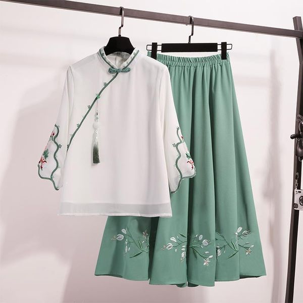 women's tracksuits traditional chinese two-piece suit cotton linen blouse embroidery national style improved clothes short tang, Gray
women's tracksuits traditional chinese two-piece suit cotton linen blouse embroidery national style improved clothes short tang, Gray
