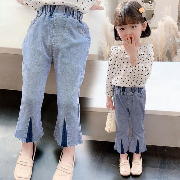 jeans baby girls patchwork girl casual style kids spring autumn clothes, Blue