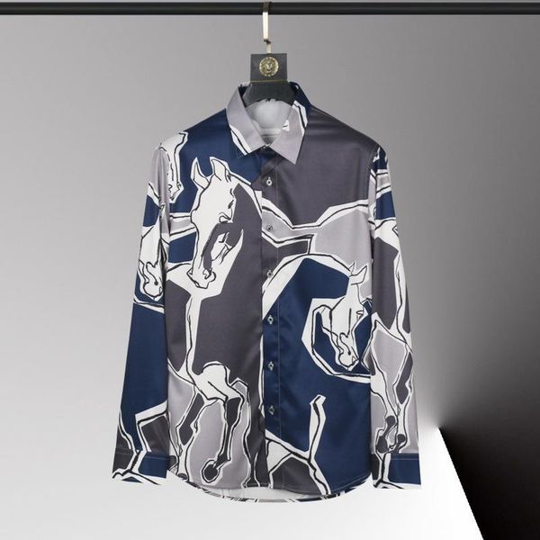 men's casual shirts minglu cotton male luxury horse allover printed long sleeve mens dress fashion slim fit party man, White;black
men's casual shirts minglu cotton male luxury horse allover printed long sleeve mens dress fashion slim fit party man, White;black