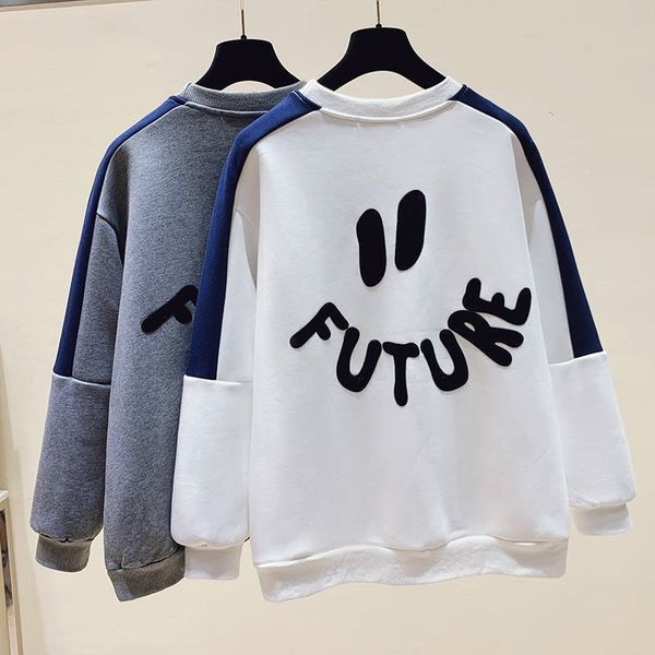 hoodiesround collar sweater women's spring and autumn thin loose korean design sense minority color matching smiling face fashion hoodl, Black
hoodiesround collar sweater women's spring and autumn thin loose korean design sense minority color matching smiling face fashion hoodl, Black