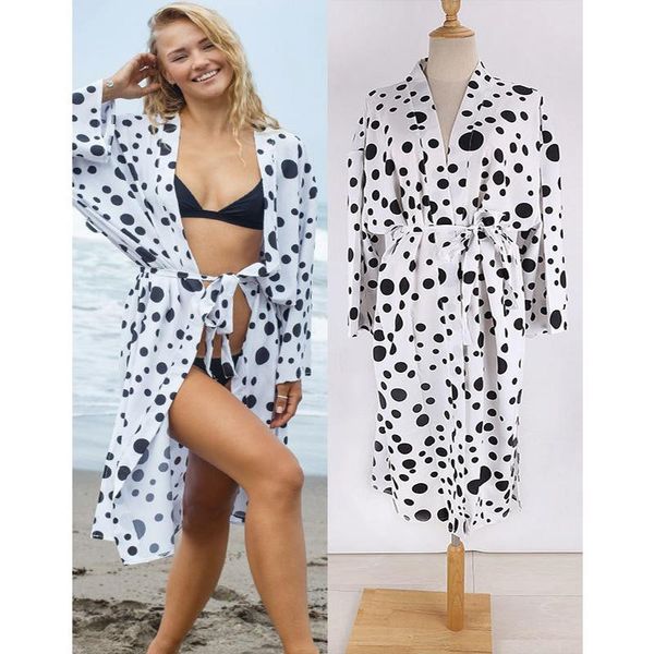 women's swimwear bikini cover up beach dress bohemian breathable print long sleeve robe v neck plus size loose sunscreen holiday swimsu, White;black
women's swimwear bikini cover up beach dress bohemian breathable print long sleeve robe v neck plus size loose sunscreen holiday swimsu, White;black