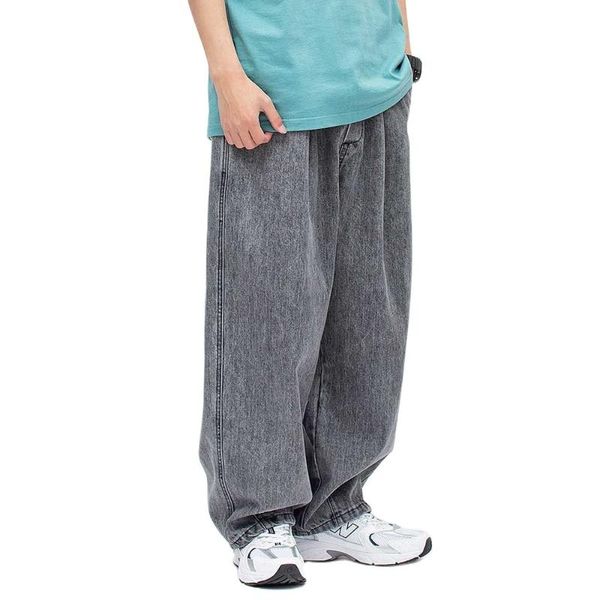 men's jeans retro wide leg aqua gray denim men casual loose baggy straight trousers streetwear pants, Blue
men's jeans retro wide leg aqua gray denim men casual loose baggy straight trousers streetwear pants, Blue