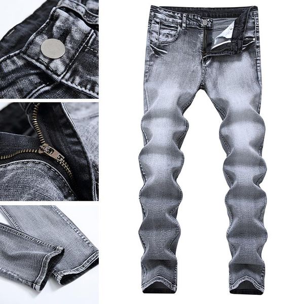 men's jeans self-cultivation 2021 summer elastic personality young men korean style trendy casual trousers clothing, Blue
men's jeans self-cultivation 2021 summer elastic personality young men korean style trendy casual trousers clothing, Blue