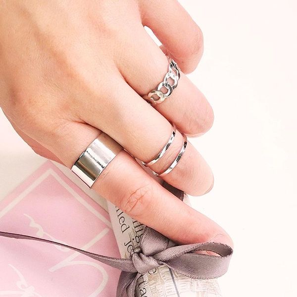cluster rings simple design vintage silver color joint sets for women opening adjustable fashion ring jewelry gift party wc015, Golden;silver
cluster rings simple design vintage silver color joint sets for women opening adjustable fashion ring jewelry gift party wc015, Golden;silver