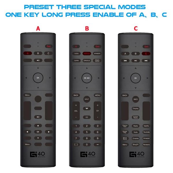 remote controlers three special modes accessories parts control g40s 2.4ghz wireless air mouse voice for pc projector android tv box
remote controlers three special modes accessories parts control g40s 2.4ghz wireless air mouse voice for pc projector android tv box