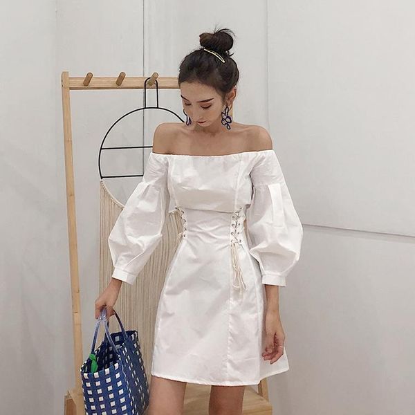casual dresses temperament women's clothing off shoulder white a-line dress slim fit slash neck short fashion vestidos femininos, Black;gray
casual dresses temperament women's clothing off shoulder white a-line dress slim fit slash neck short fashion vestidos femininos, Black;gray