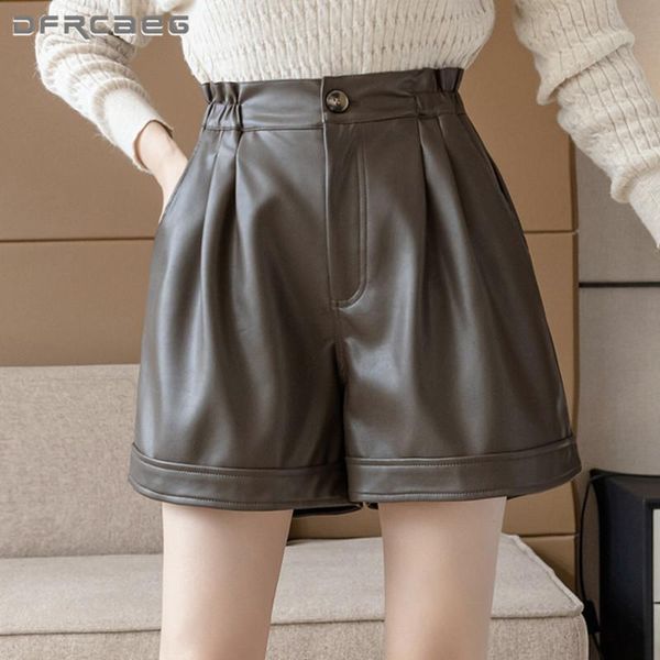 women's shorts brown loose faux leather 2021 fashion elastic waist korean lady pu for boots black, White;black
women's shorts brown loose faux leather 2021 fashion elastic waist korean lady pu for boots black, White;black
