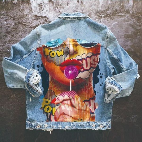 women's jackets vintage print denim jacket for women 2021 spring fall oversized loose turn-down collar long sleeve casual fashion stree, Black;brown
women's jackets vintage print denim jacket for women 2021 spring fall oversized loose turn-down collar long sleeve casual fashion stree, Black;brown