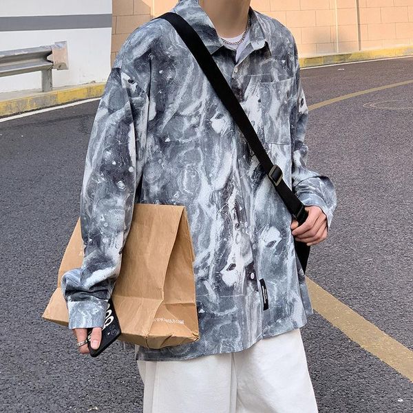 men's casual shirts spring autumn tie-dye shirt fashion retro printing men streetwear korean loose long-sleeved mens s-3xl, White;black
men's casual shirts spring autumn tie-dye shirt fashion retro printing men streetwear korean loose long-sleeved mens s-3xl, White;black